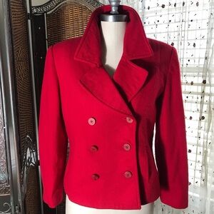 Vintage Requirements Women’s Red Double-Breasted Peacoat